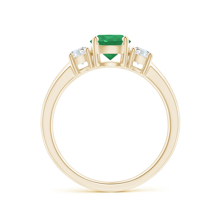 6mm A Classic Emerald and Diamond Three Stone Engagement Ring in Yellow Gold side 199