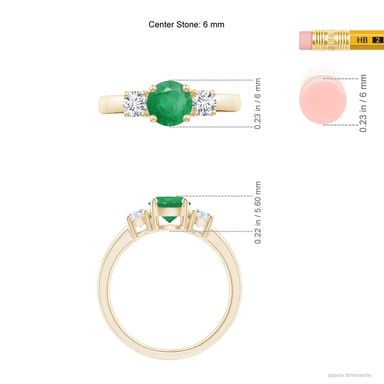 A - Emerald / 1.07 CT / 14 KT Yellow Gold