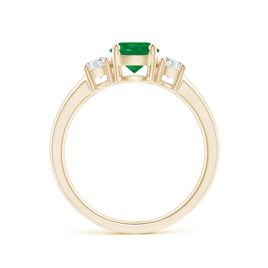 6mm AA Classic Emerald and Diamond Three Stone Engagement Ring in Yellow Gold side 199