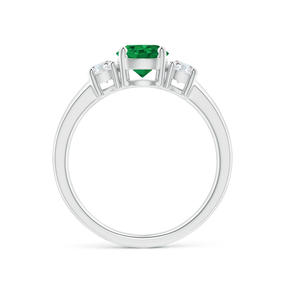 6mm AAA Classic Emerald and Diamond Three Stone Engagement Ring in P950 Platinum side 199