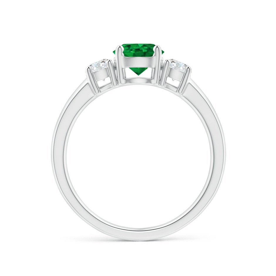 6mm AAAA Classic Emerald and Diamond Three Stone Engagement Ring in P950 Platinum side 199