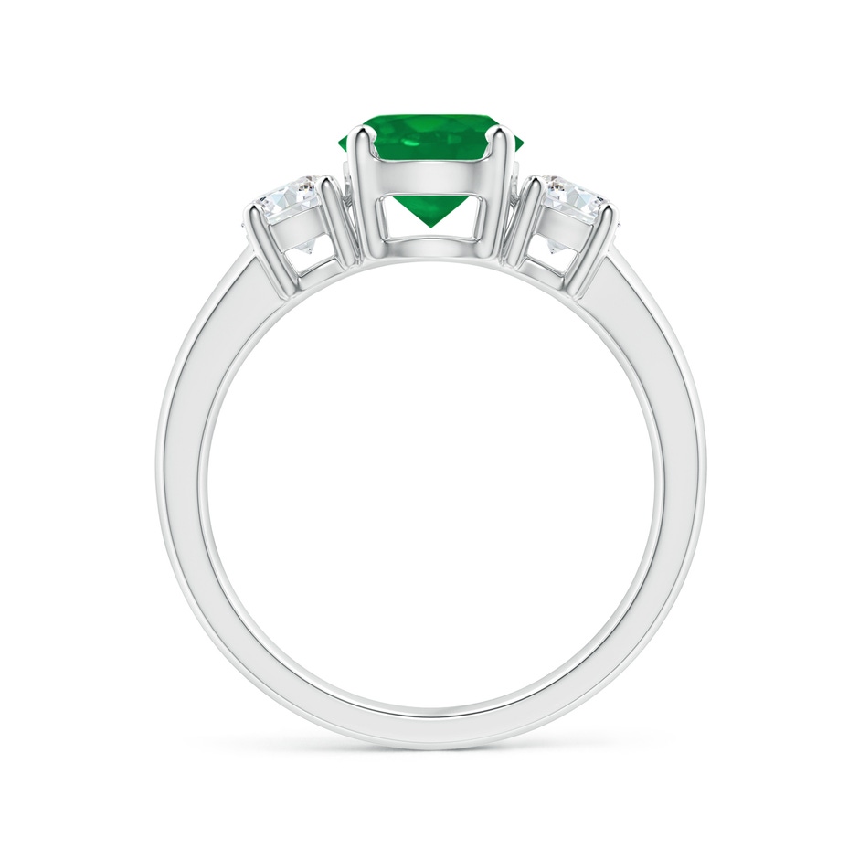 7mm AA Classic Emerald and Diamond Three Stone Engagement Ring in White Gold side 199