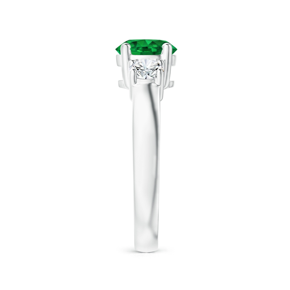 7mm AAAA Classic Emerald and Diamond Three Stone Engagement Ring in P950 Platinum side 299