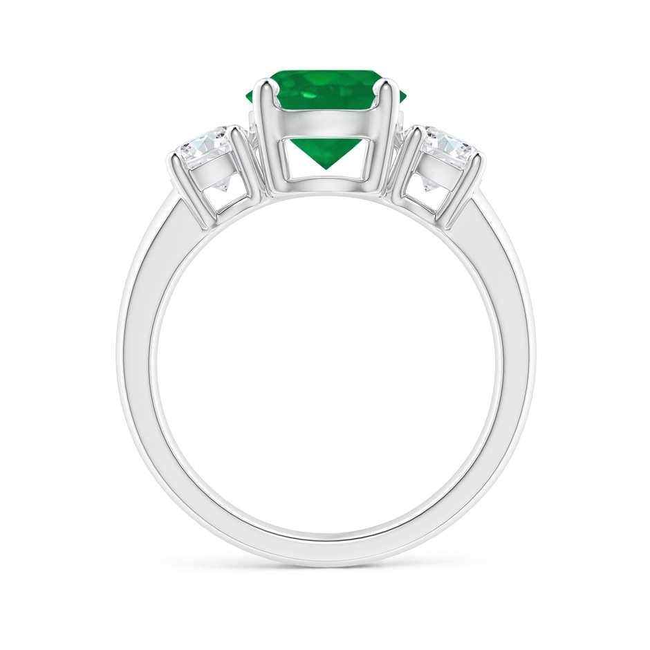 8mm AA Classic Emerald and Diamond Three Stone Engagement Ring in White Gold side 199