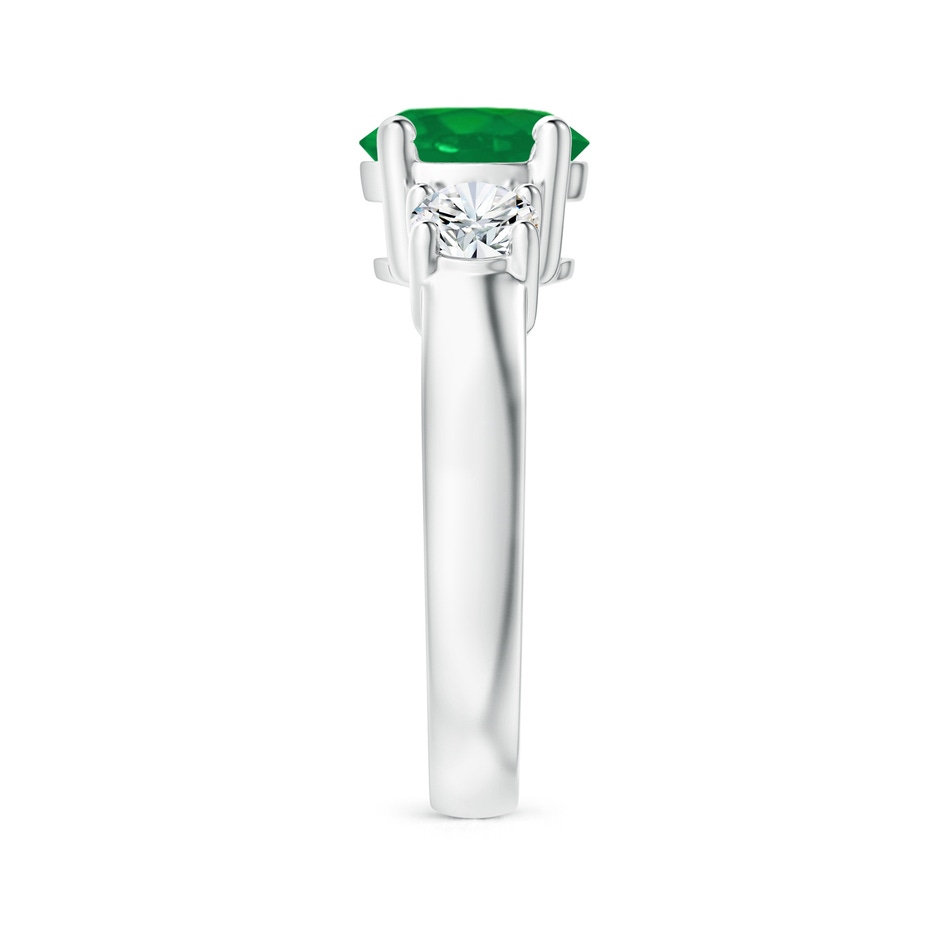8mm AA Classic Emerald and Diamond Three Stone Engagement Ring in White Gold side 299