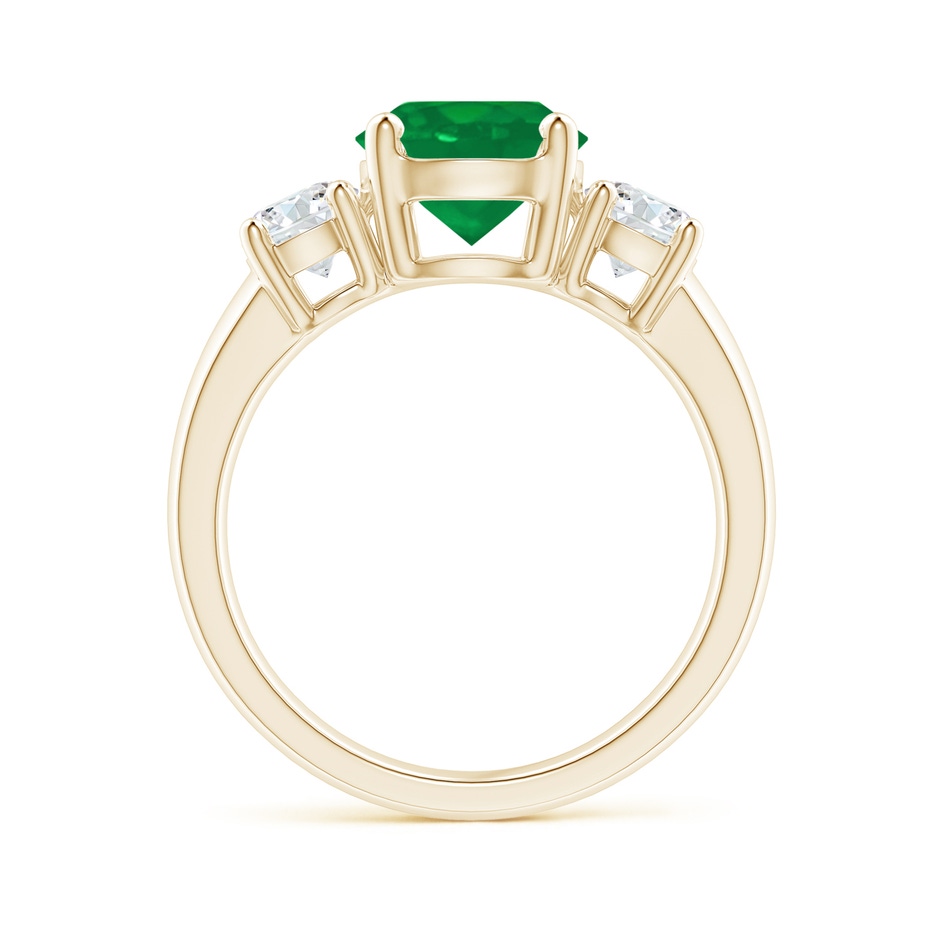 8mm AA Classic Emerald and Diamond Three Stone Engagement Ring in Yellow Gold side 199