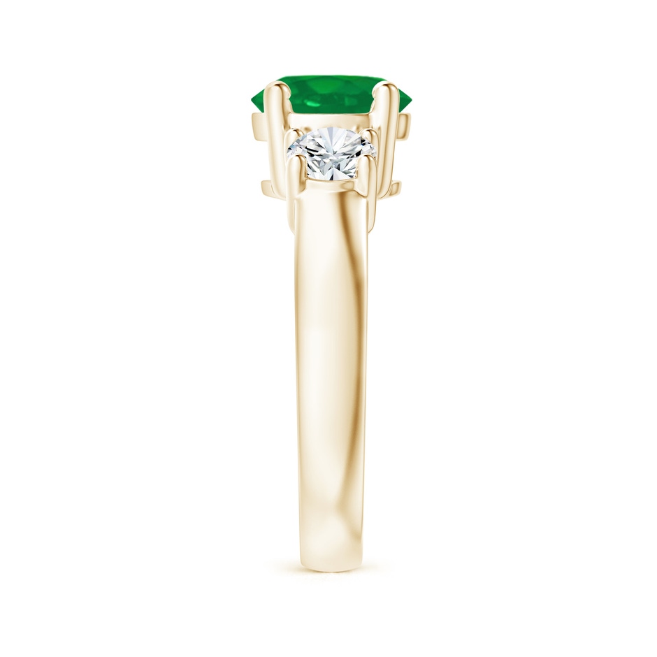 8mm AA Classic Emerald and Diamond Three Stone Engagement Ring in Yellow Gold side 299