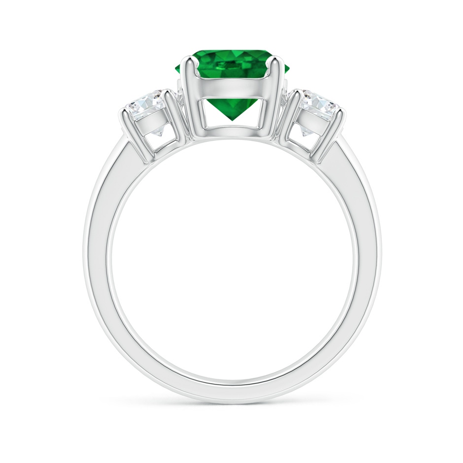 8mm AAAA Classic Emerald and Diamond Three Stone Engagement Ring in P950 Platinum side 199