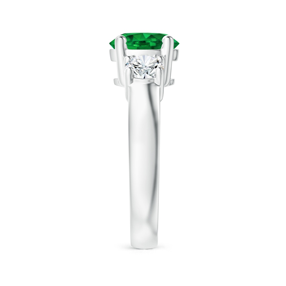 8mm AAAA Classic Emerald and Diamond Three Stone Engagement Ring in P950 Platinum side 299