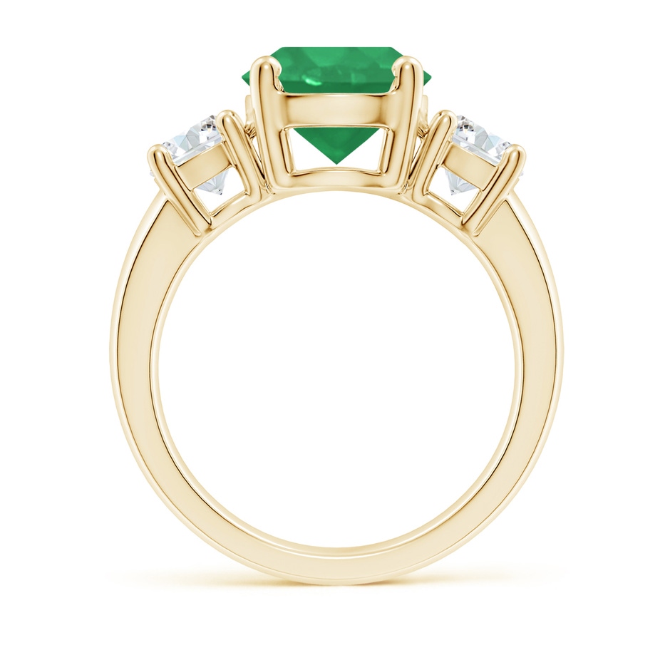 9mm A Classic Emerald and Diamond Three Stone Engagement Ring in Yellow Gold side 199