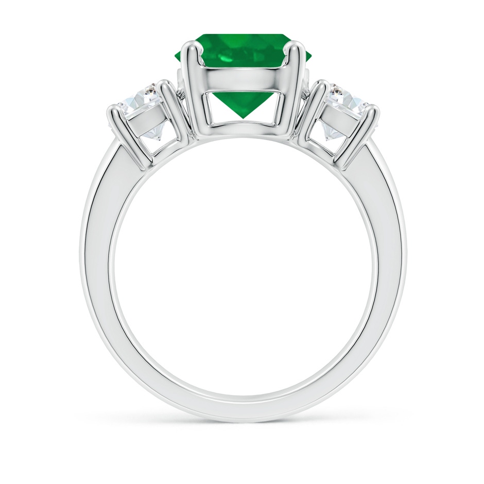 9mm AA Classic Emerald and Diamond Three Stone Engagement Ring in White Gold side 199