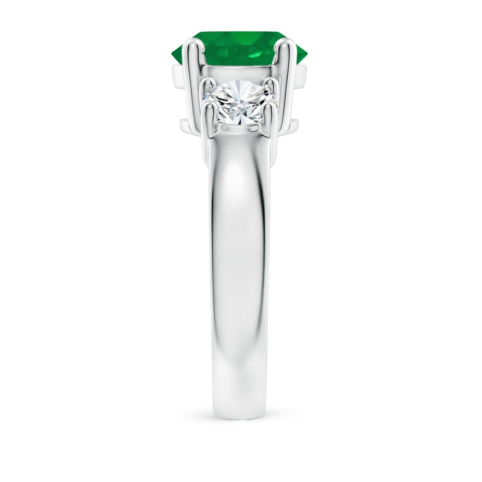 9mm AA Classic Emerald and Diamond Three Stone Engagement Ring in White Gold side 299