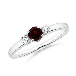 Three Stone Garnet Three Stone Engagement Rings