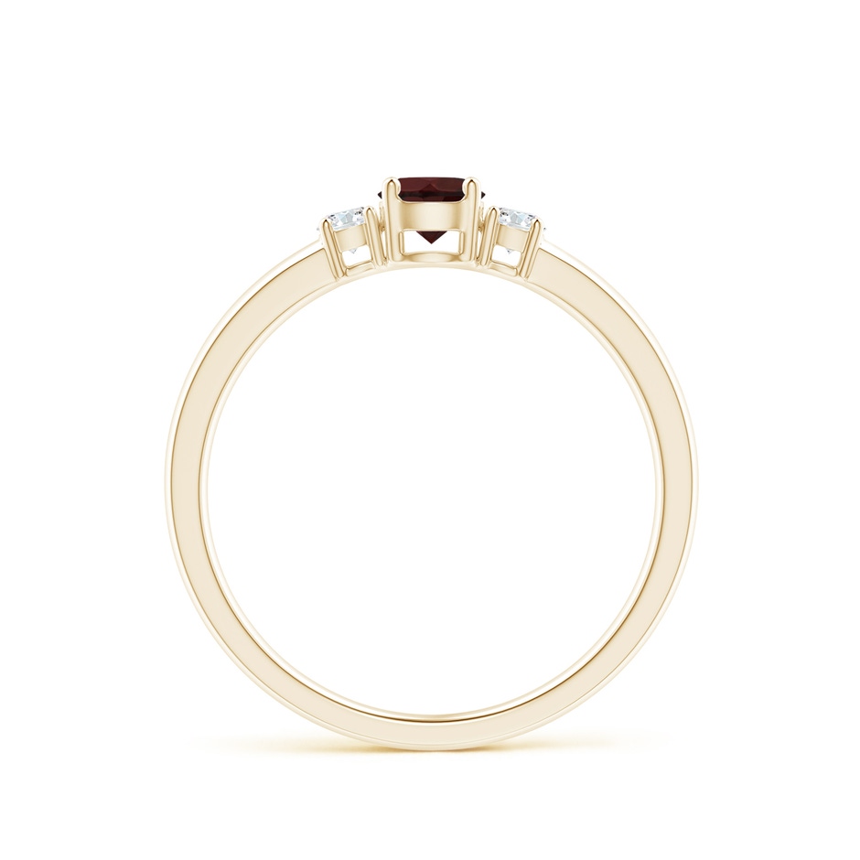 4mm A Classic Garnet and Diamond Three Stone Engagement Ring in Yellow Gold side-1