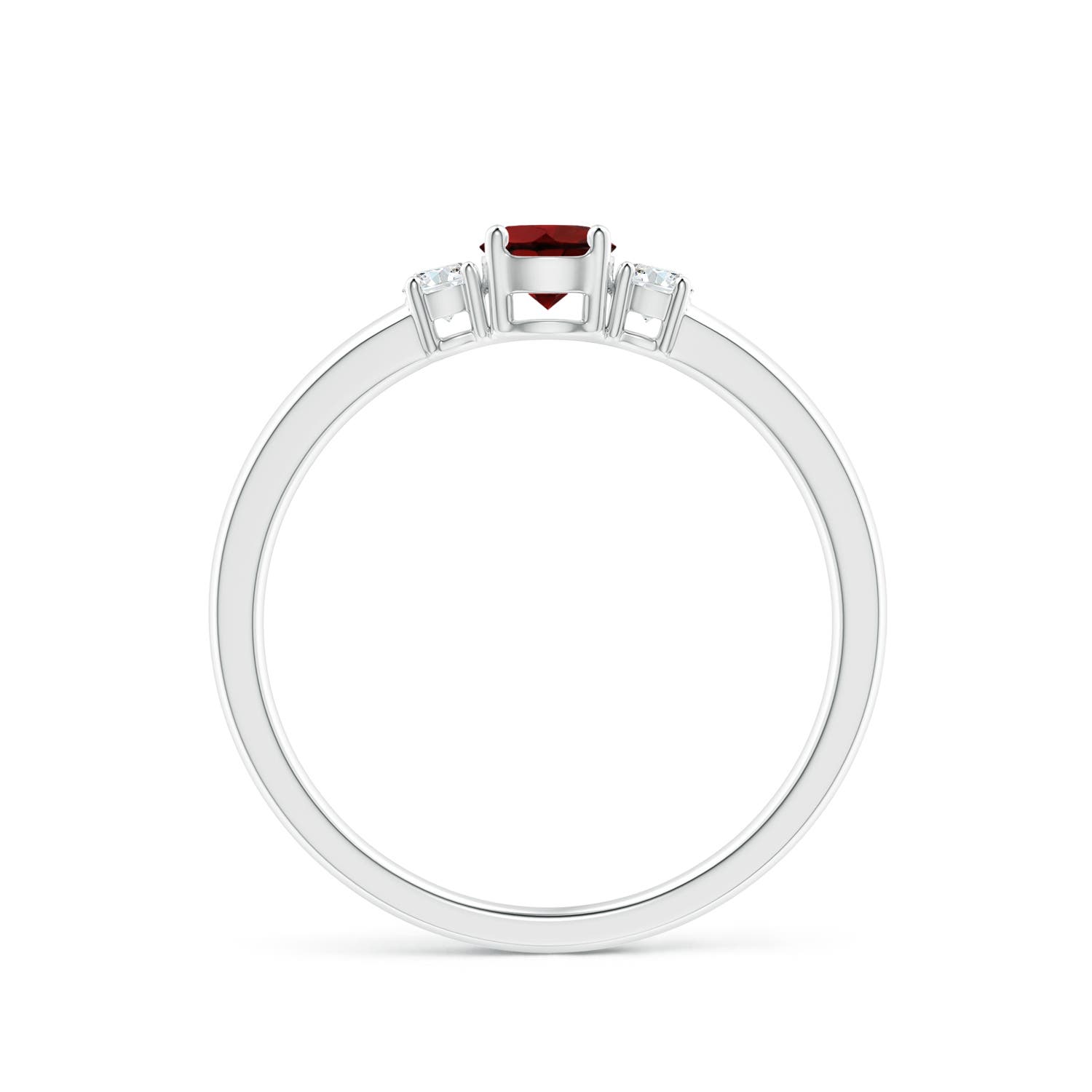 AAA - Garnet / 0.47 CT / 14 KT White Gold