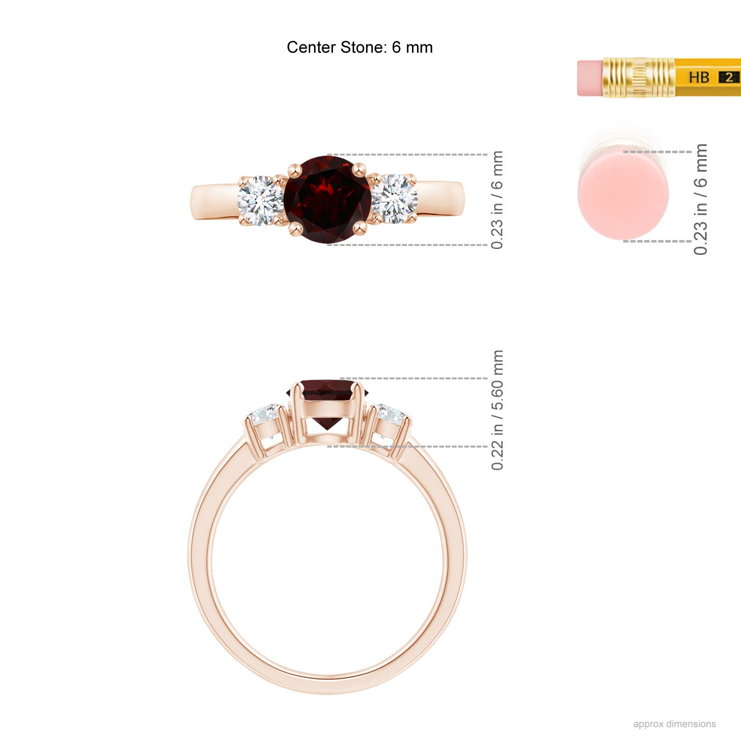 A - Garnet / 1.32 CT / 14 KT Rose Gold