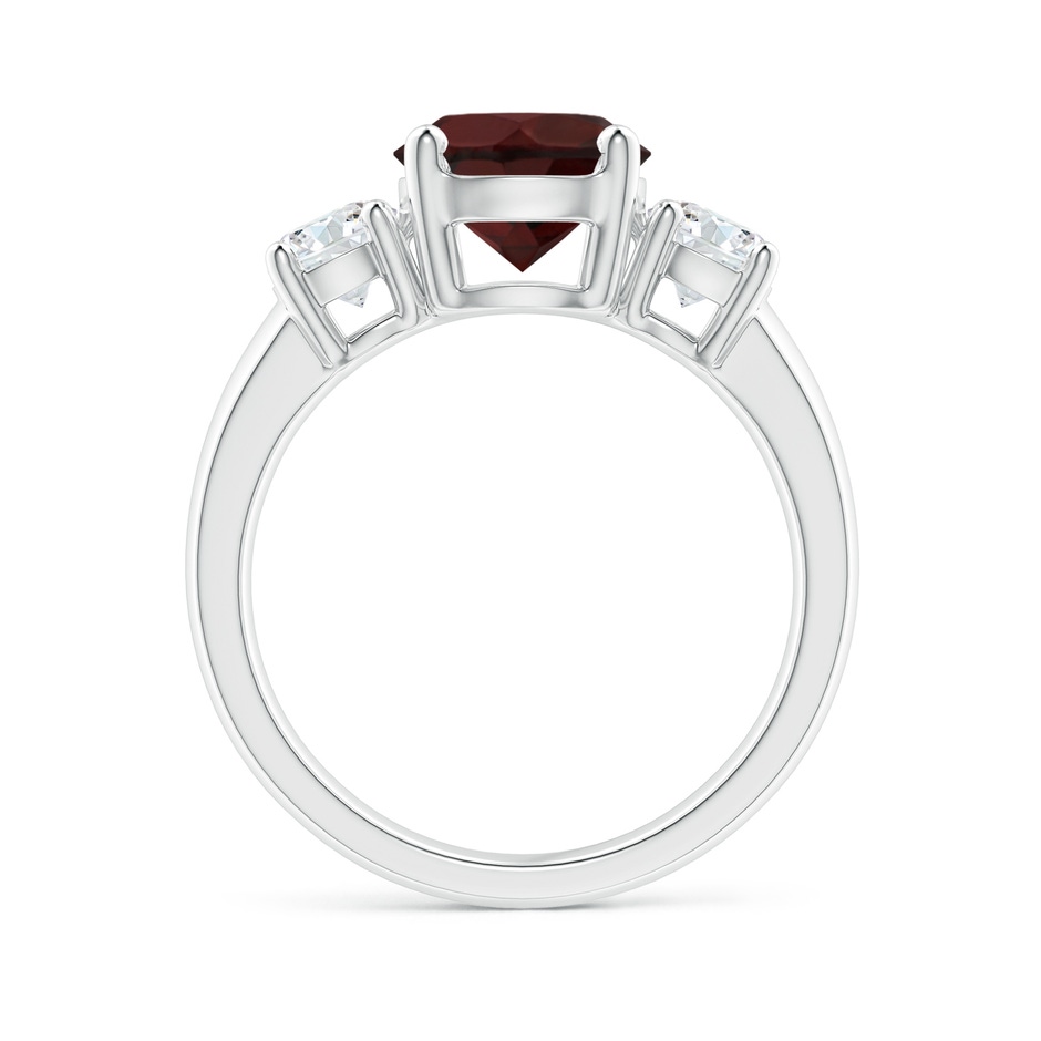 8mm A Classic Garnet and Diamond Three Stone Engagement Ring in White Gold side-1