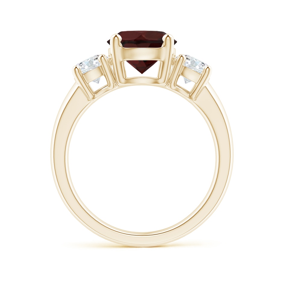 8mm A Classic Garnet and Diamond Three Stone Engagement Ring in Yellow Gold side-1