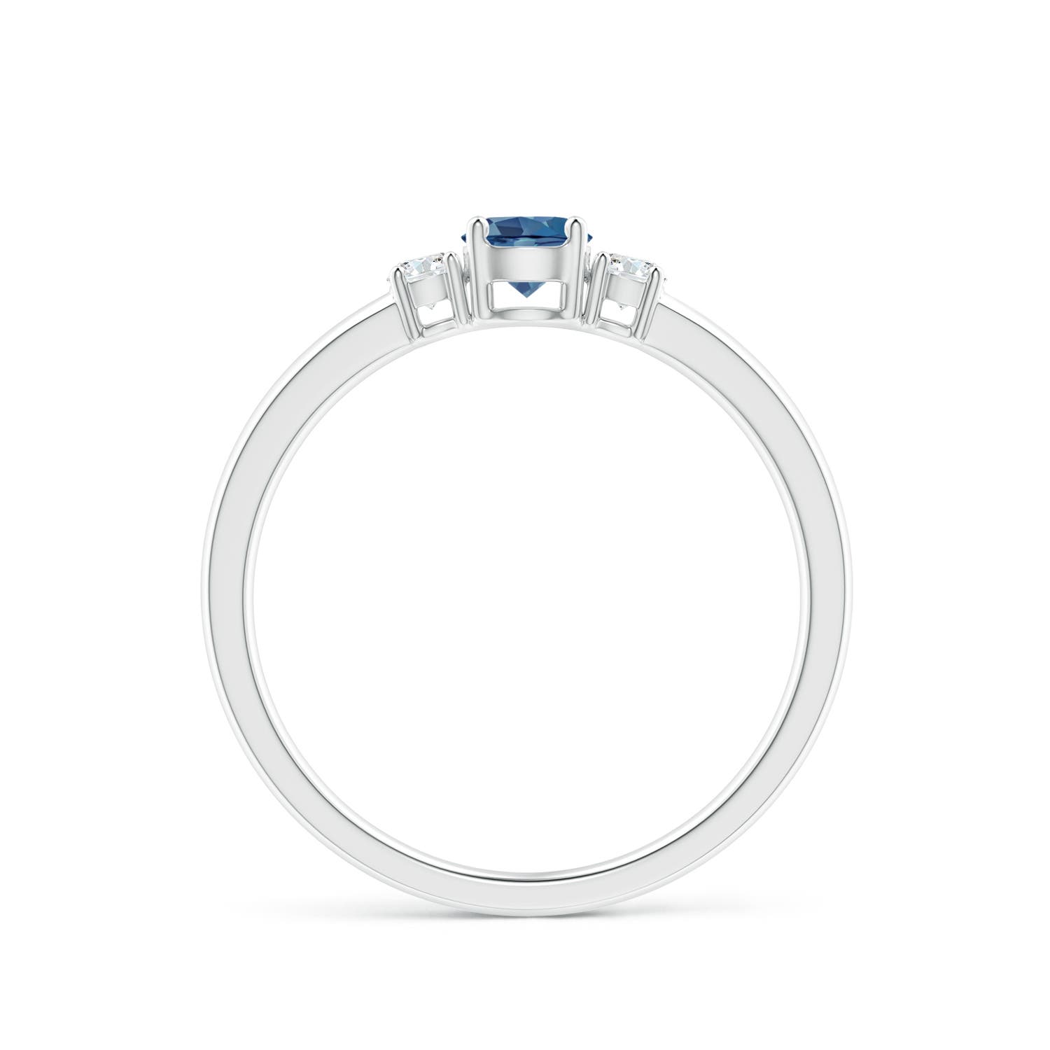 A - London Blue Topaz / 0.46 CT / 14 KT White Gold