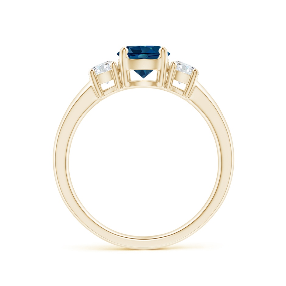 Classic London Blue Topaz And Diamond Three Stone Ring 