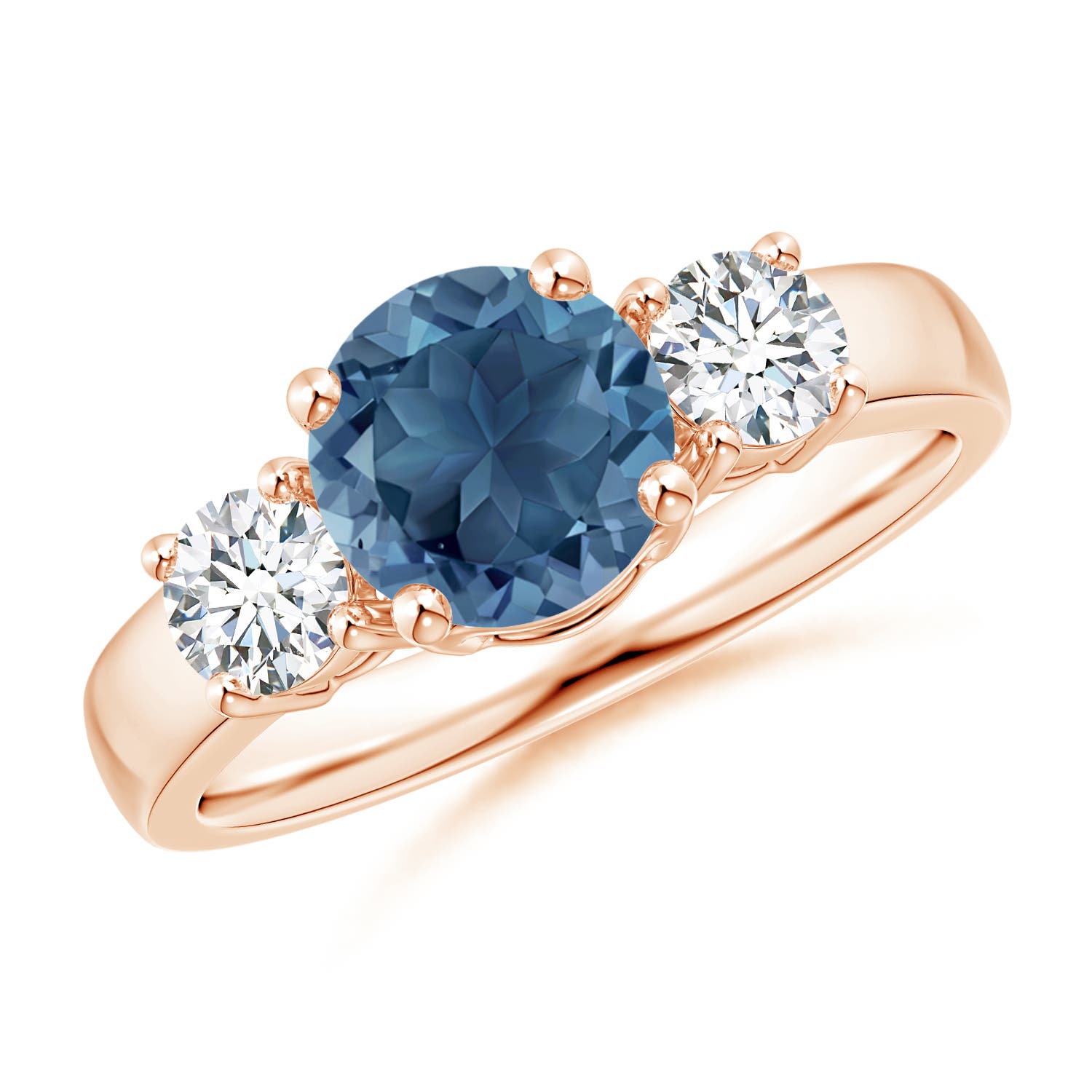 A - London Blue Topaz / 2.01 CT / 14 KT Rose Gold