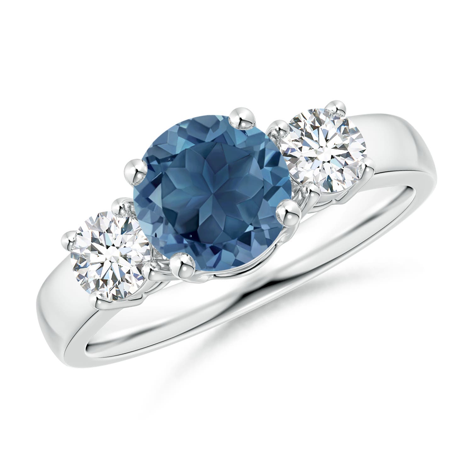 A - London Blue Topaz / 2.01 CT / 14 KT White Gold