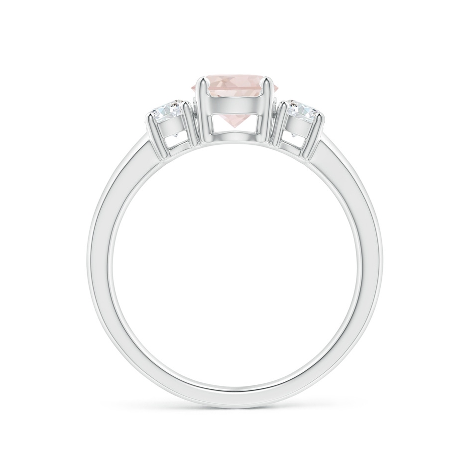 6mm A Classic Morganite and Diamond Three Stone Engagement Ring in 10K White Gold side-1