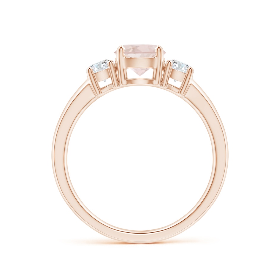 6mm A Classic Morganite and Diamond Three Stone Engagement Ring in Rose Gold side-1