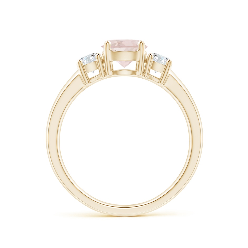 6mm A Classic Morganite and Diamond Three Stone Engagement Ring in Yellow Gold side-1