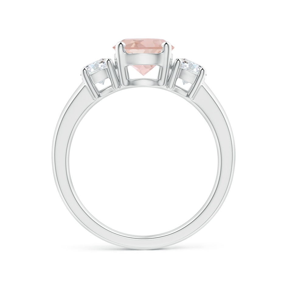 7mm AAA Classic Morganite and Diamond Three Stone Engagement Ring in White Gold side-1