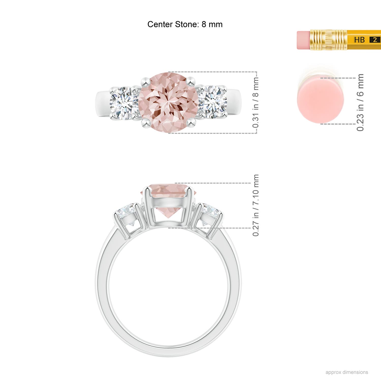 AA - Morganite / 2.35 CT / 14 KT White Gold