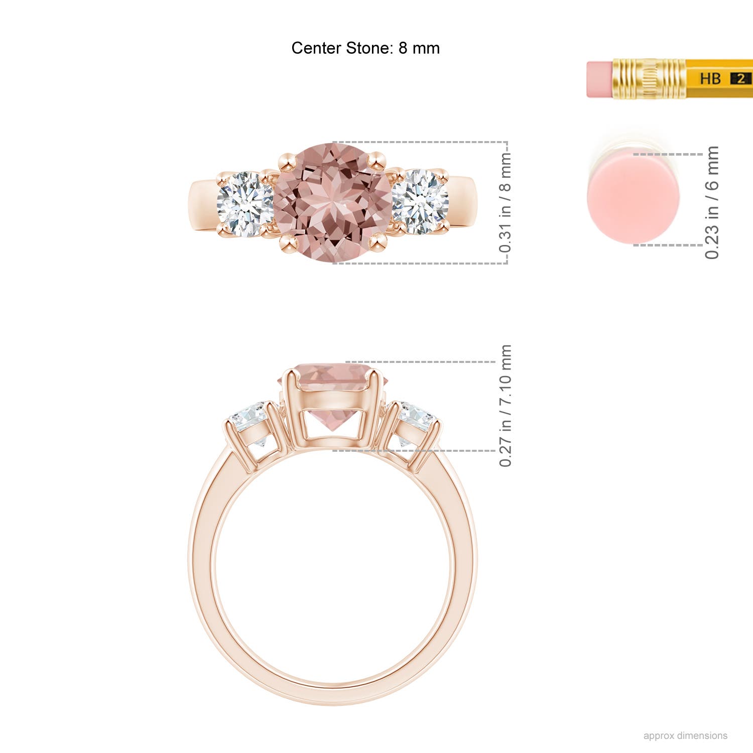 AAAA - Morganite / 2.35 CT / 14 KT Rose Gold