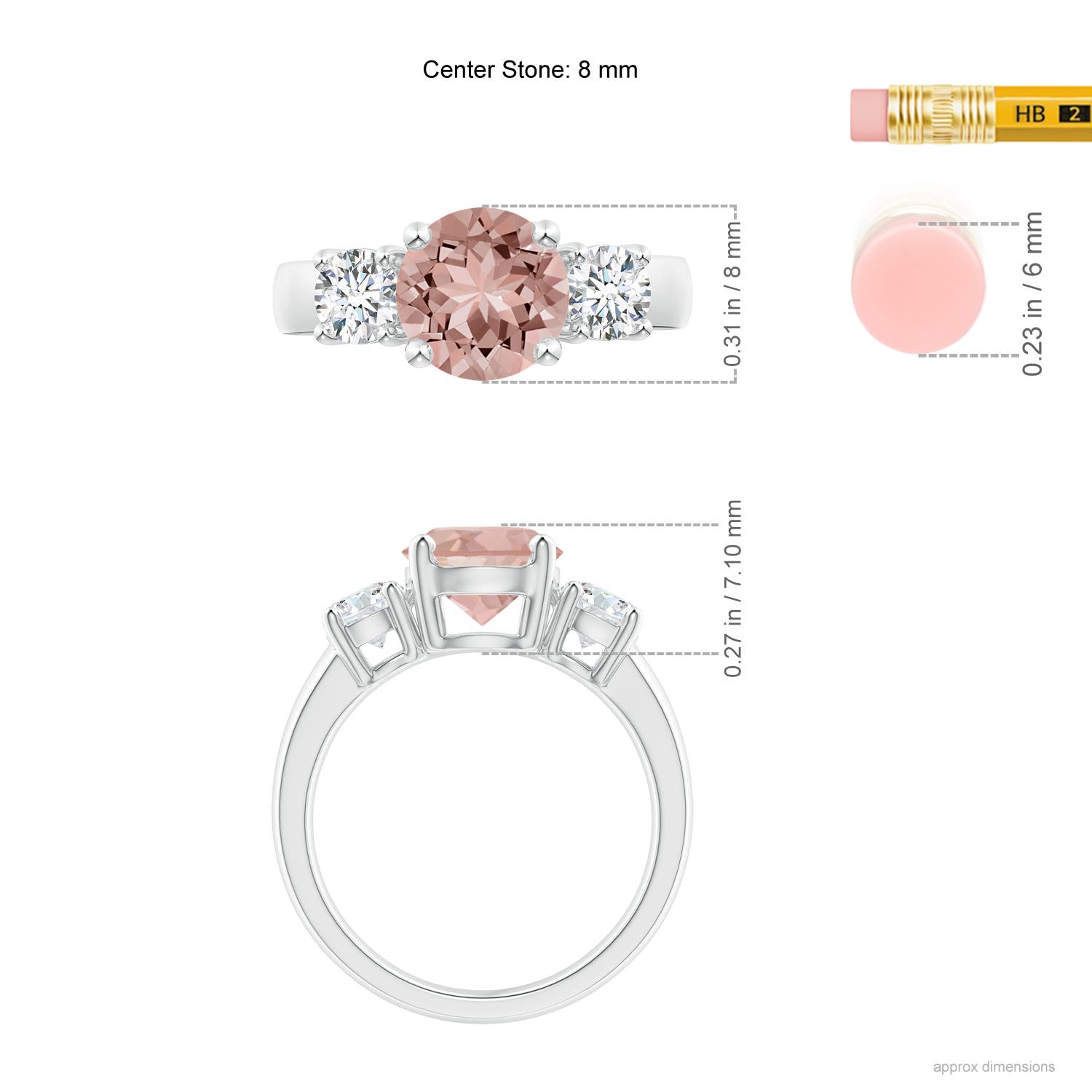 AAAA - Morganite / 2.35 CT / 14 KT White Gold