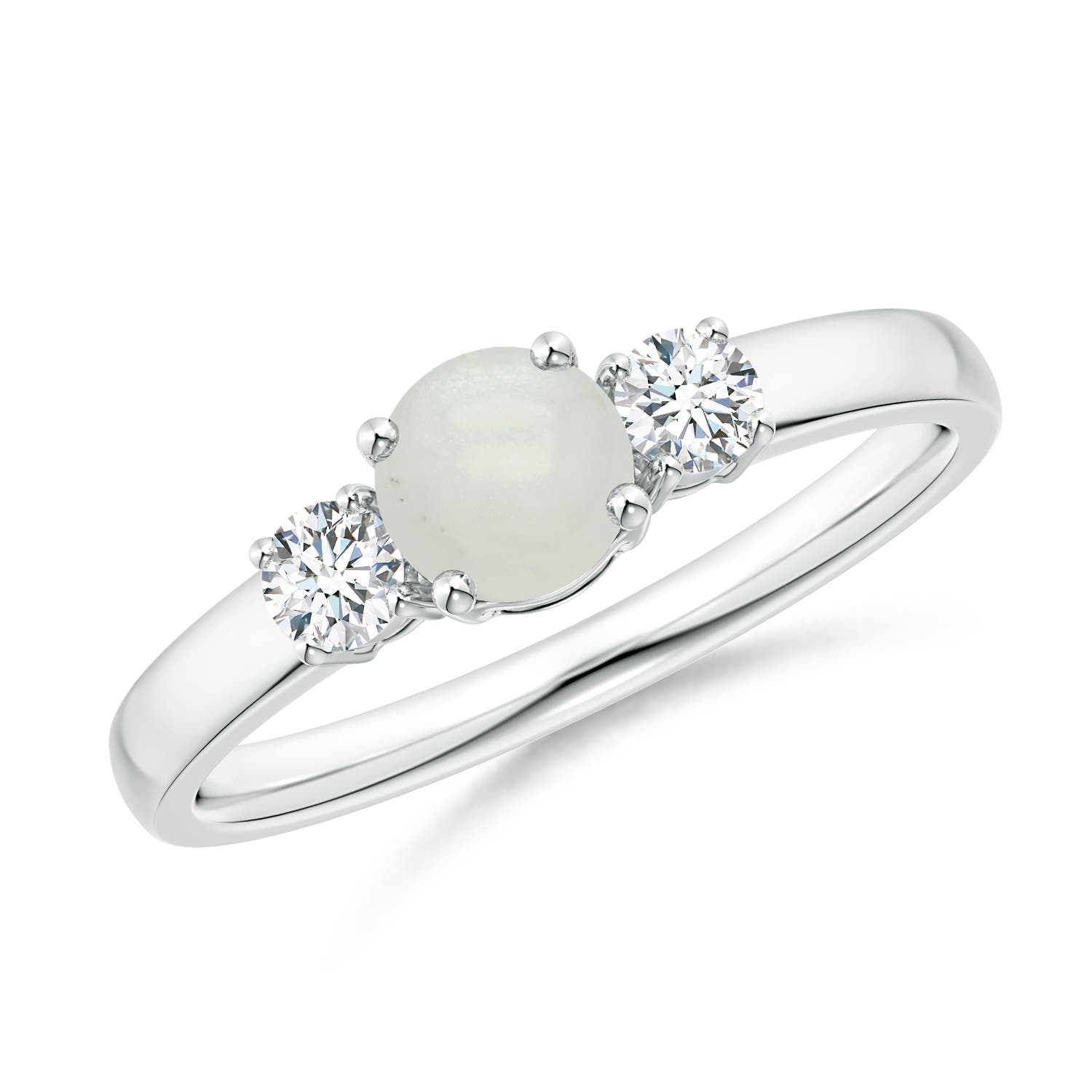 A - Moonstone / 0.66 CT / 14 KT White Gold