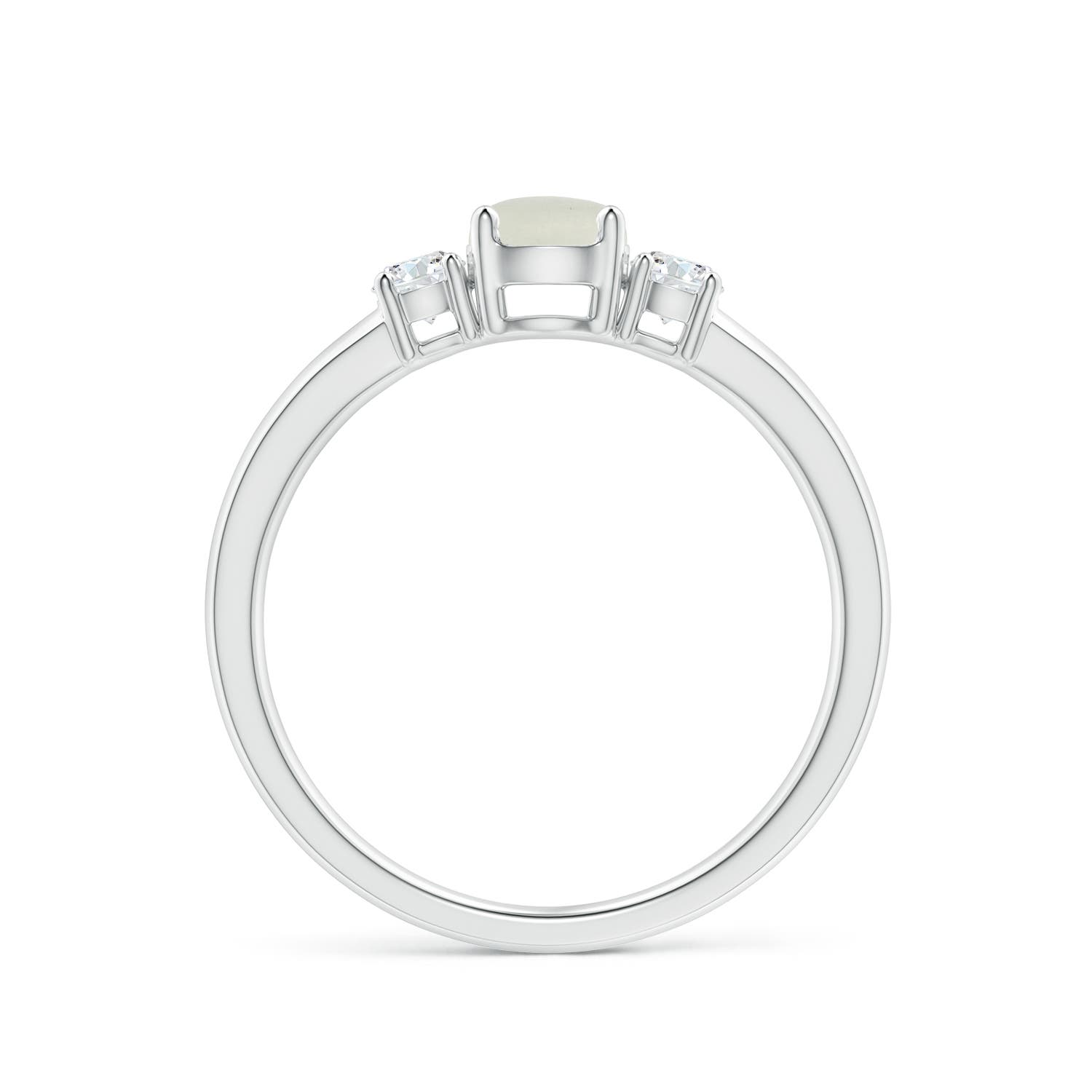 AA - Moonstone / 0.66 CT / 14 KT White Gold