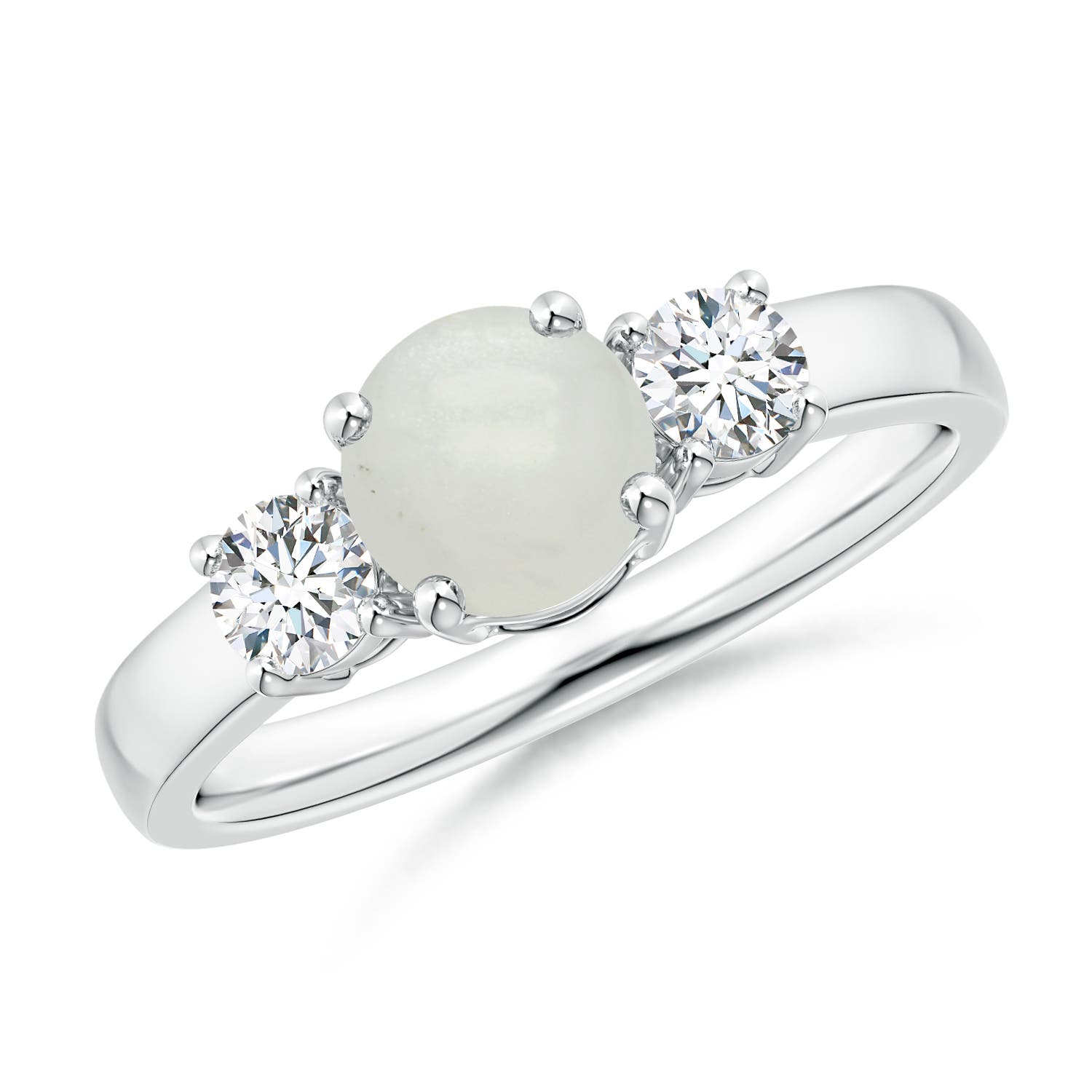 A - Moonstone / 1.12 CT / 14 KT White Gold