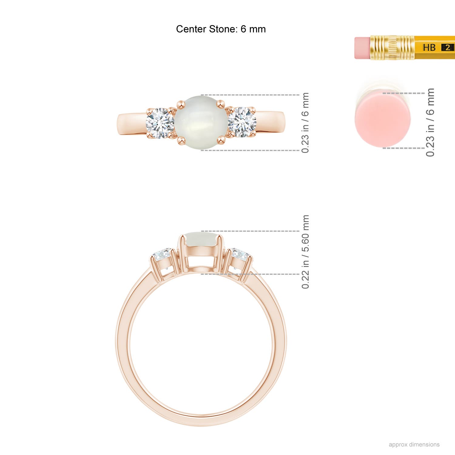 AAAA - Moonstone / 1.12 CT / 14 KT Rose Gold