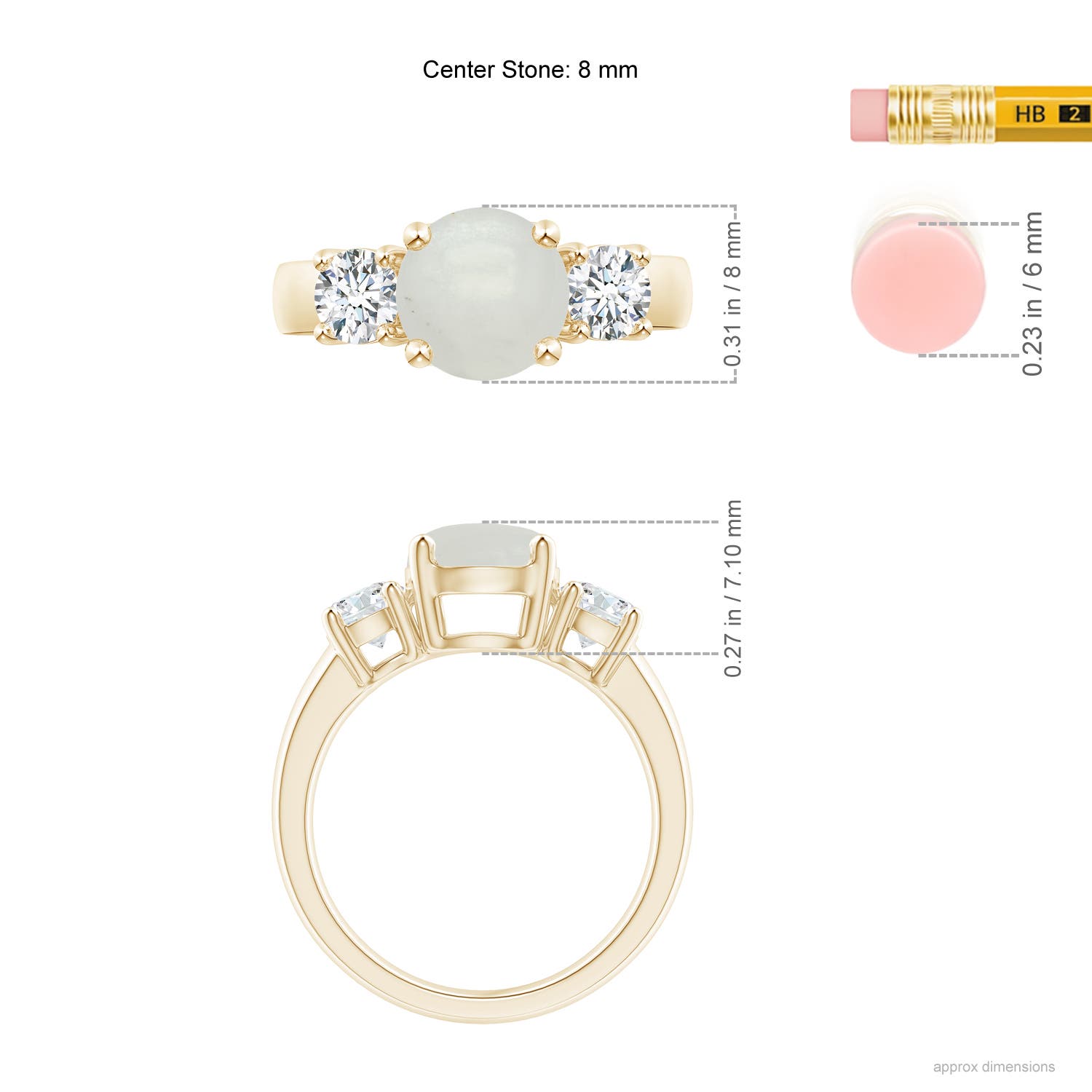 A - Moonstone / 2.6 CT / 14 KT Yellow Gold