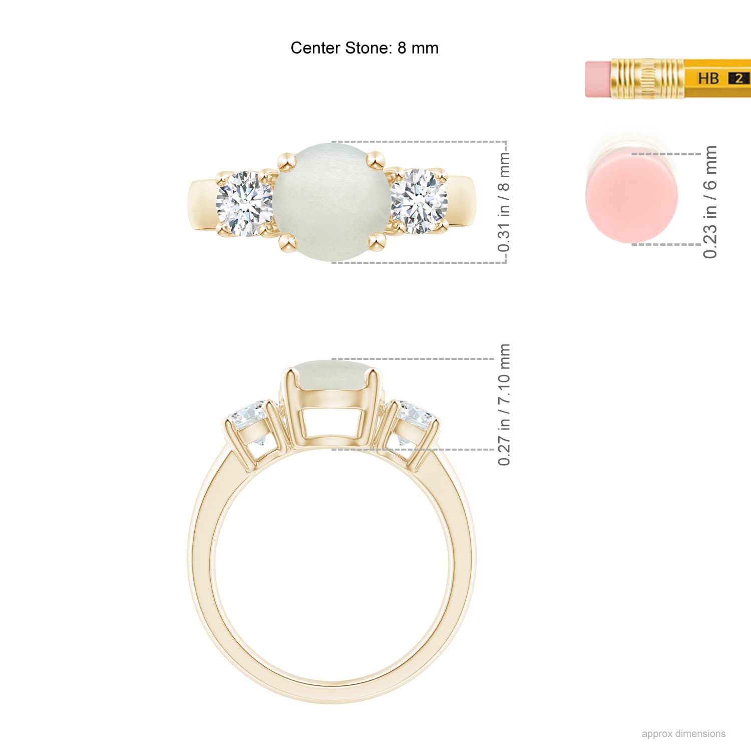 AA - Moonstone / 2.6 CT / 14 KT Yellow Gold