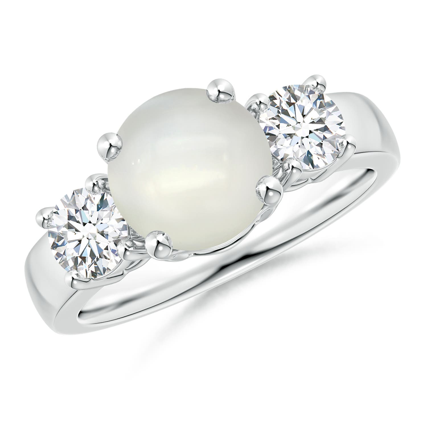 AAAA - Moonstone / 2.6 CT / 14 KT White Gold