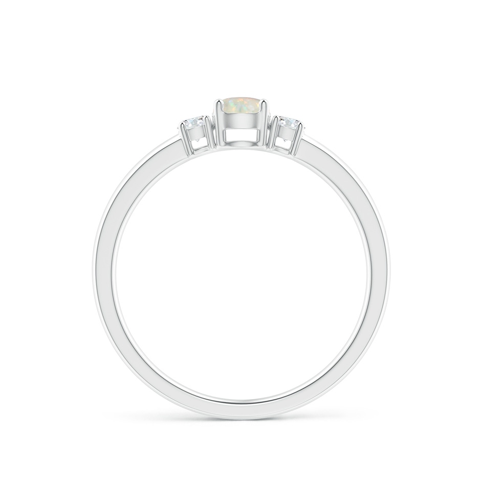 4mm AAA Classic Opal and Diamond Three Stone Engagement Ring in P950 Platinum side-1