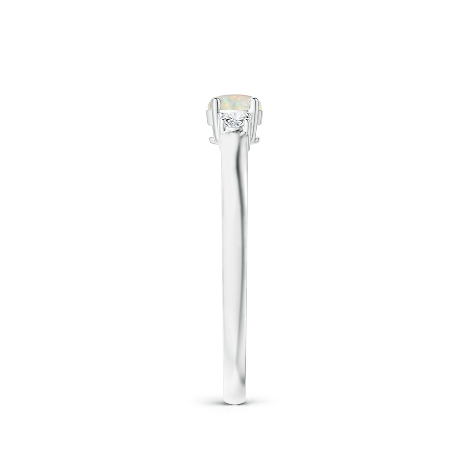 4mm AAA Classic Opal and Diamond Three Stone Engagement Ring in P950 Platinum side-2