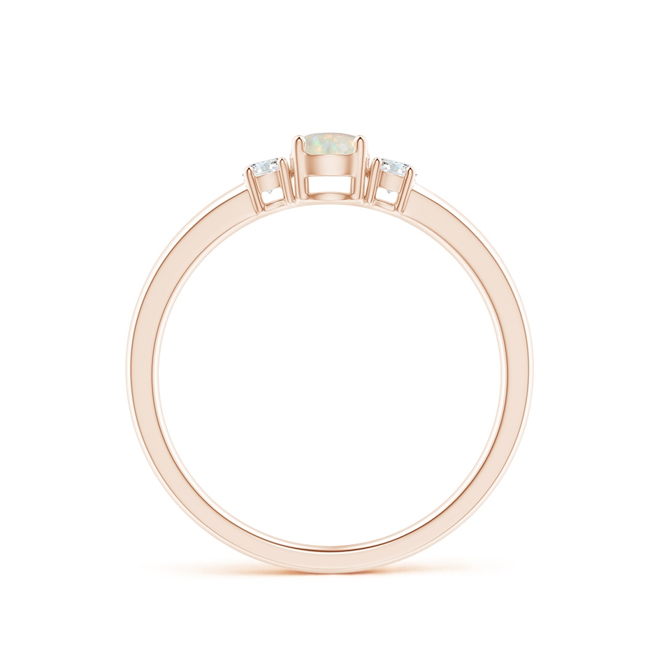 4mm AAA Classic Opal and Diamond Three Stone Engagement Ring in Rose Gold side-1
