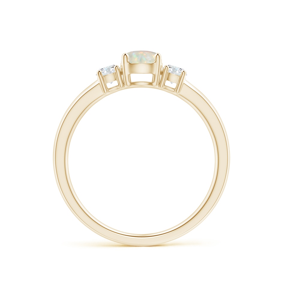5mm AAA Classic Opal and Diamond Three Stone Engagement Ring in Yellow Gold side-1