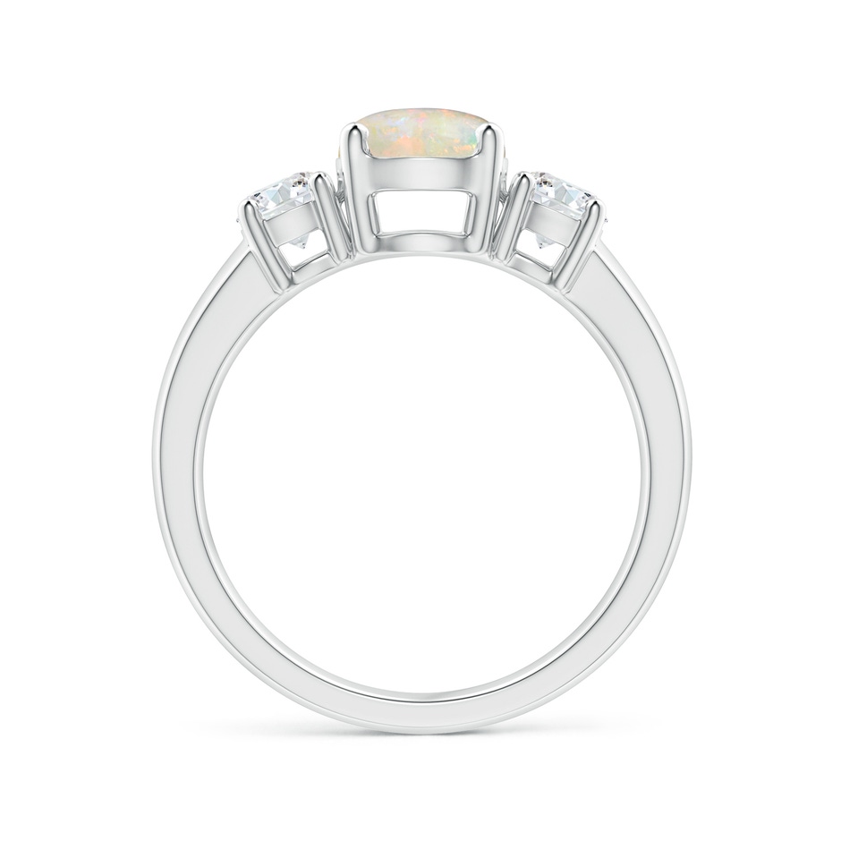 7mm AAAA Classic Opal and Diamond Three Stone Engagement Ring in P950 Platinum side-1