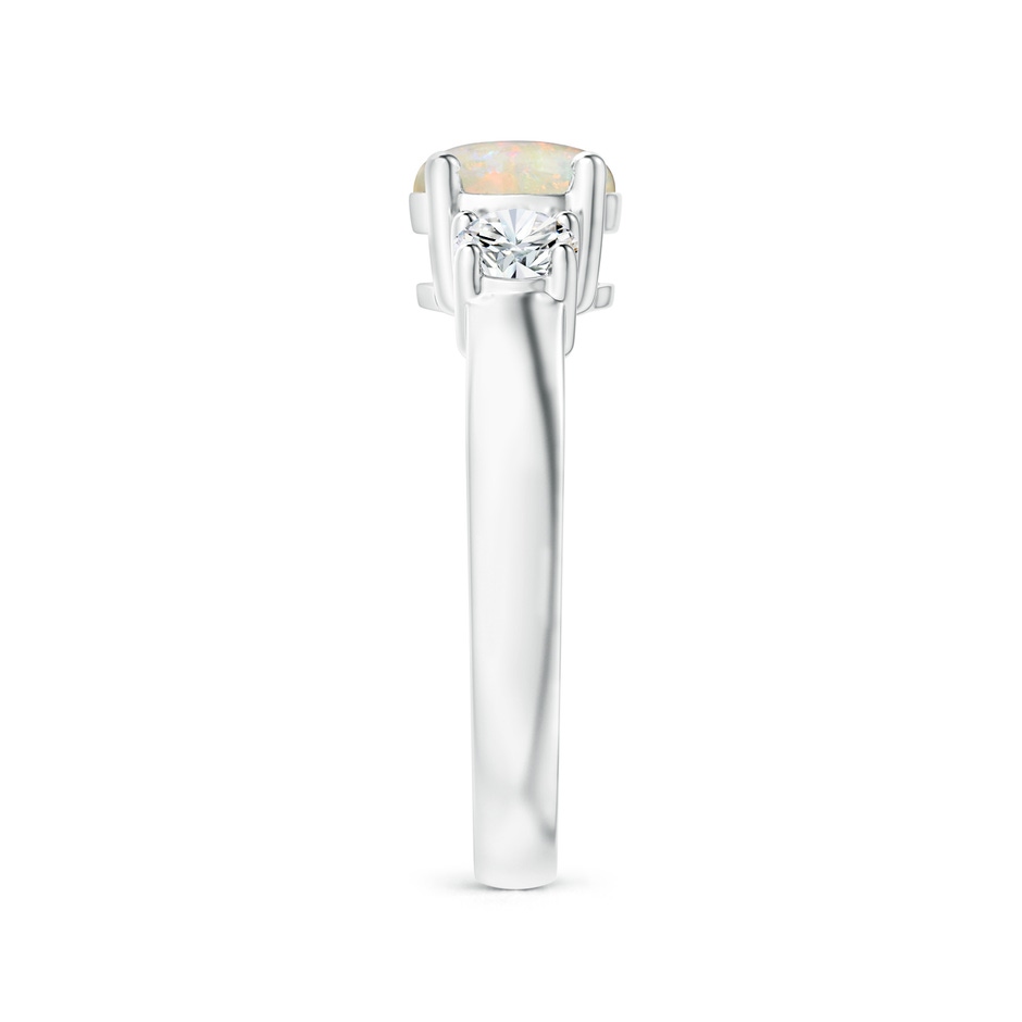 7mm AAAA Classic Opal and Diamond Three Stone Engagement Ring in P950 Platinum side-2