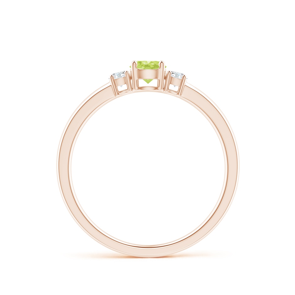 4mm A Classic Peridot and Diamond Three Stone Engagement Ring in Rose Gold side-1