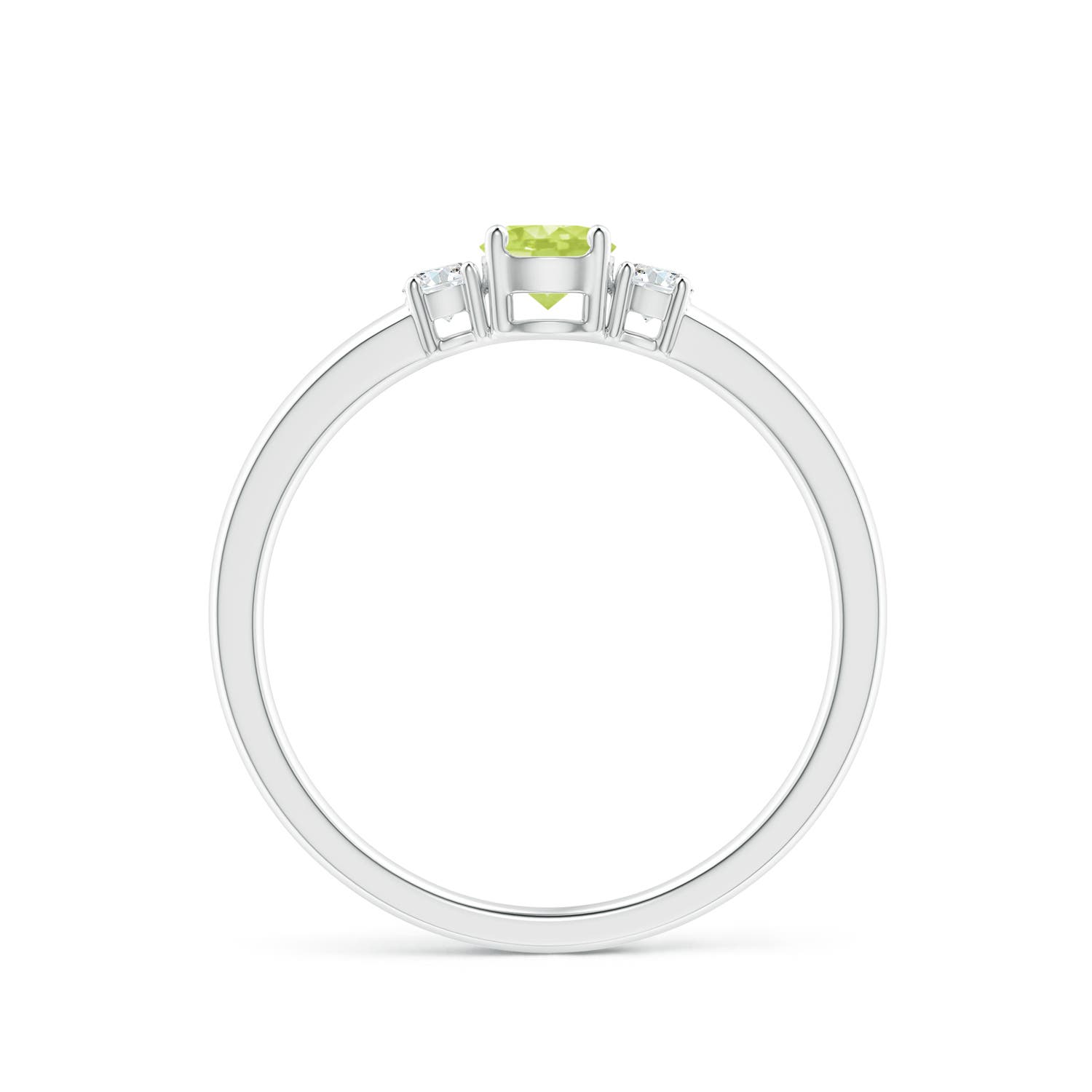 A - Peridot / 0.44 CT / 14 KT White Gold