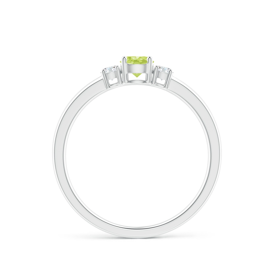 4mm A Classic Peridot and Diamond Three Stone Engagement Ring in White Gold side-1