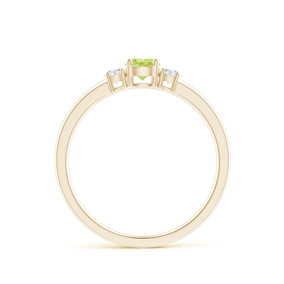 4mm A Classic Peridot and Diamond Three Stone Engagement Ring in Yellow Gold side-1